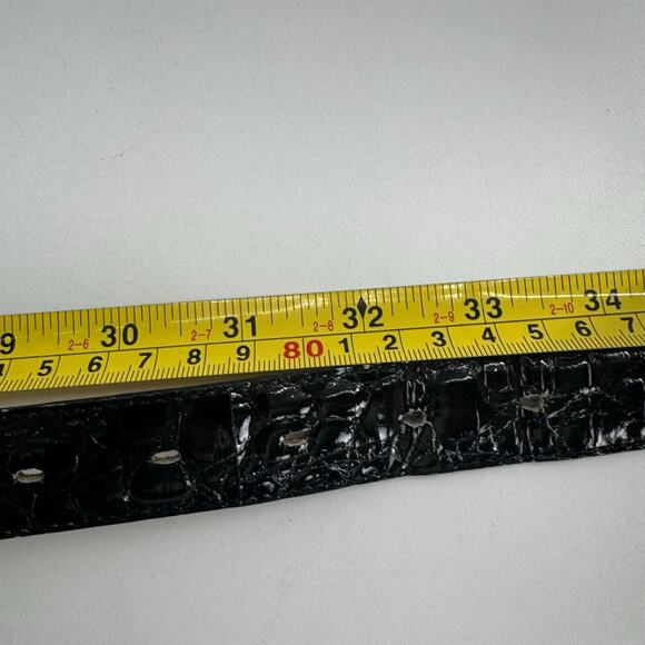 Vtg PARIS Black Womens Belt Genuine Crocodile Medium Measures 29-33” - Picture 9 of 9